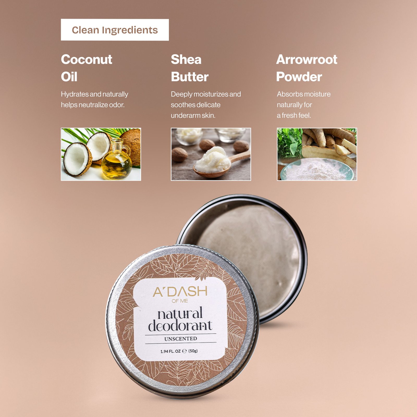 Unscented Natural Deodorant